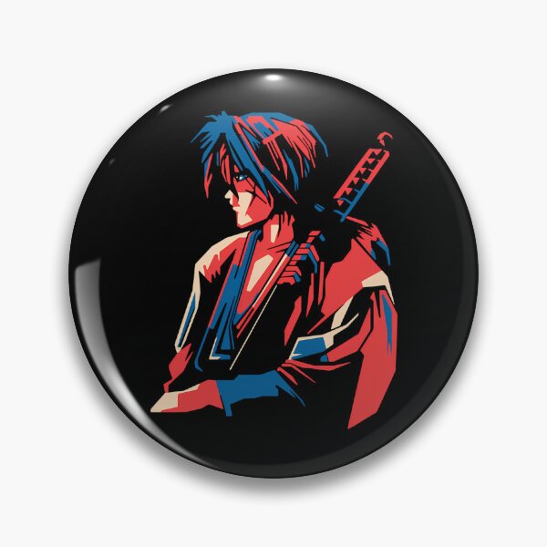 Item preview, Red And Blue Samurai Profile Holding Katana Sheath designed and sold by MaxineHoppe.