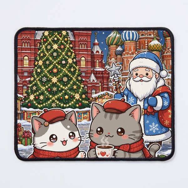 Item preview, Junior and Freda with Ded Moroz at Red Square Moscow - Russian Christmas Cats designed and sold by MAISON SYLVIE.