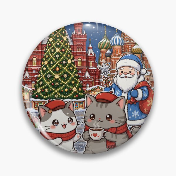 Item preview, Junior and Freda with Ded Moroz at Red Square Moscow - Russian Christmas Cats designed and sold by MAISON SYLVIE.