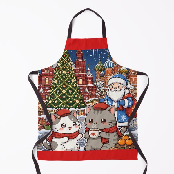 Item preview, Junior and Freda with Ded Moroz at Red Square Moscow - Russian Christmas Cats designed and sold by MAISON SYLVIE.