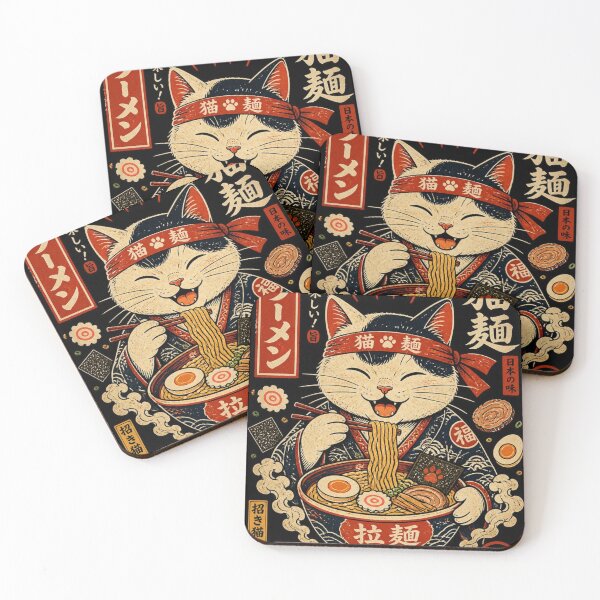 Item preview, Lucky Ramen Cat Japanese Ukiyo-e designed and sold by GrinGalore.