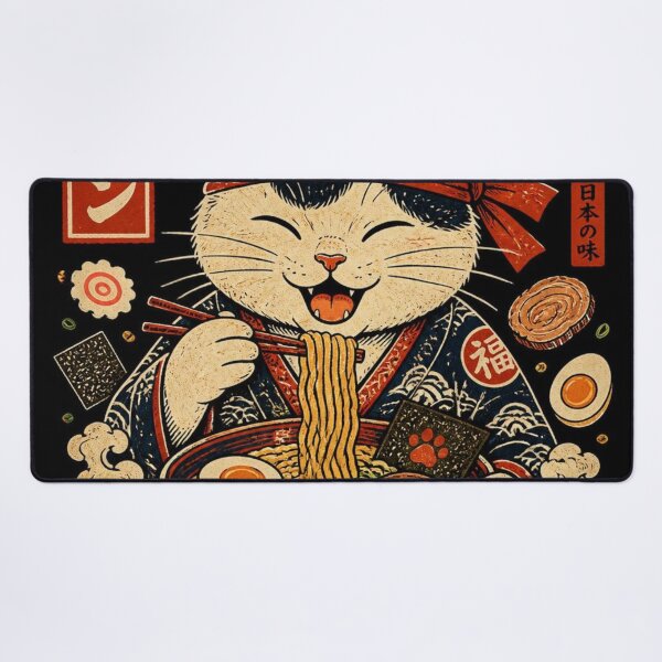 Item preview, Lucky Ramen Cat Japanese Ukiyo-e designed and sold by GrinGalore.