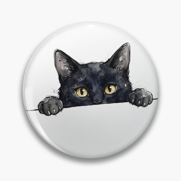 Item preview, Watercolor Peeking Black Cat Cute Kitty Paws Art T-Shirt, Sticker & Gift designed and sold by ASN STUDIO.