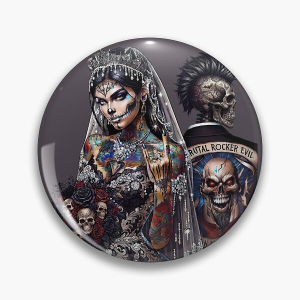 Item preview, Gothic Tattoo Bride Punk Rocker designed and sold by Voodoo Store Paranormal Collections.