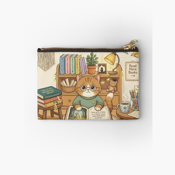 Item preview, Bookworm Cat Cozy Storybook Illustration designed and sold by DIUMERI.