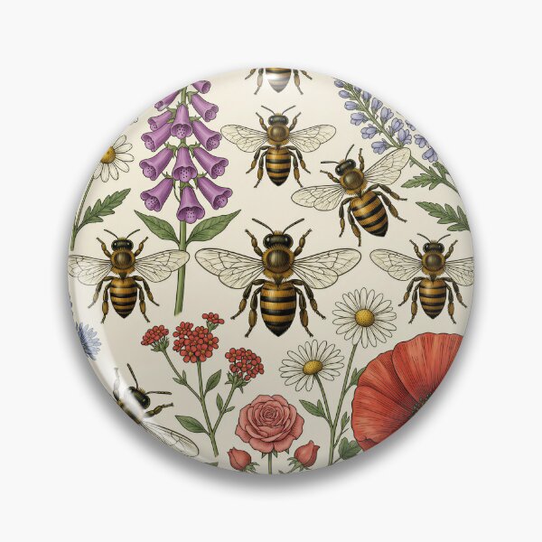 Item preview, Bees & Garden Party Botanical Engraving designed and sold by DIUMERI.