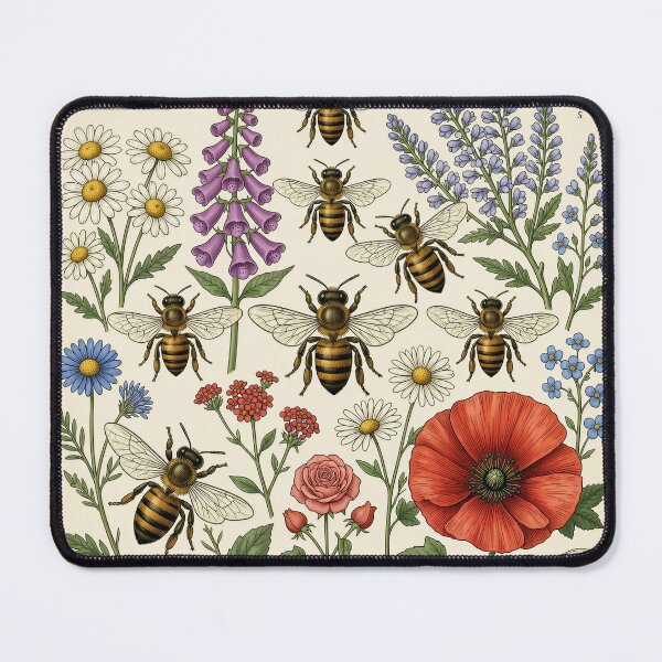 Item preview, Bees & Garden Party Botanical Engraving designed and sold by DIUMERI.