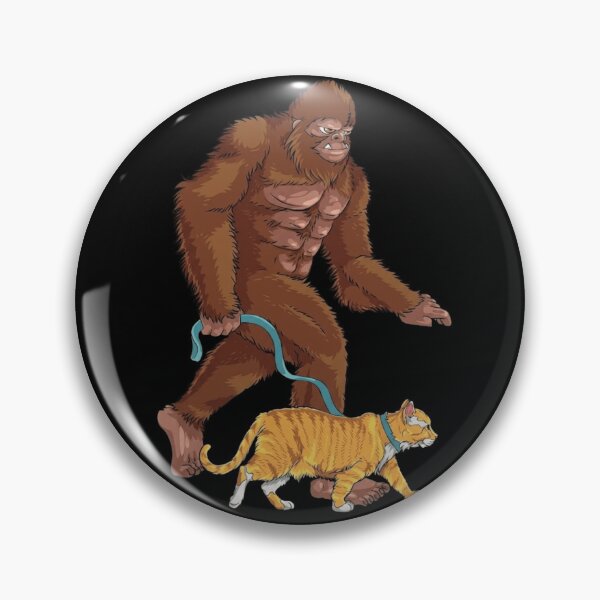 Item preview, Bigfoot Walking An Orange Cat Funny Sasquatch Pet Lover designed and sold by haitrieuic96.