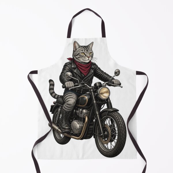 Item preview, Gray Tabby Cat Biker Rider designed and sold by TVEX19.