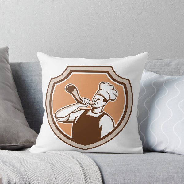 Item preview, Chef Cook Blowing Bullhorn Shield Retro designed and sold by patrimonio.
