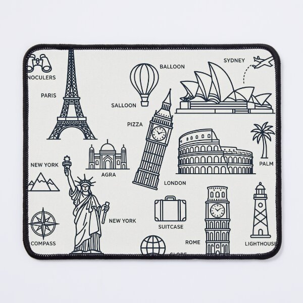 Item preview, Travel Bucket List Minimalist Line Art designed and sold by DIUMERI.