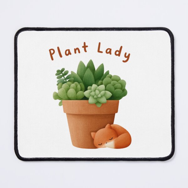Item preview, Plant Lady Succulent Pot Illustration With Sleeping Fox Cute Terracotta Potted Plant Artwork designed and sold by KanDa-Shop.