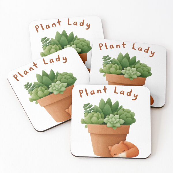Item preview, Plant Lady Succulent Pot Illustration With Sleeping Fox Cute Terracotta Potted Plant Artwork designed and sold by KanDa-Shop.