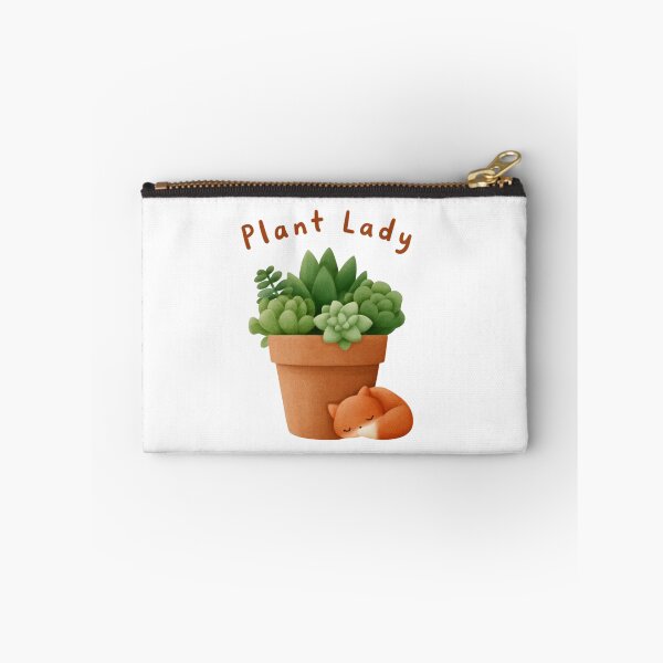 Item preview, Plant Lady Succulent Pot Illustration With Sleeping Fox Cute Terracotta Potted Plant Artwork designed and sold by KanDa-Shop.
