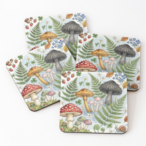 Item preview, Cottagecore Mushroom Watercolor Art designed and sold by DIUMERI.
