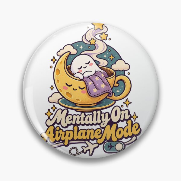 Item preview, Mentally On Airplane Mode Cute Ghost designed and sold by NoorCanvasArt.