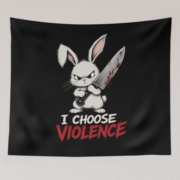 Item preview, I Choose Violence Rabbit  designed and sold by TheEndDesign.
