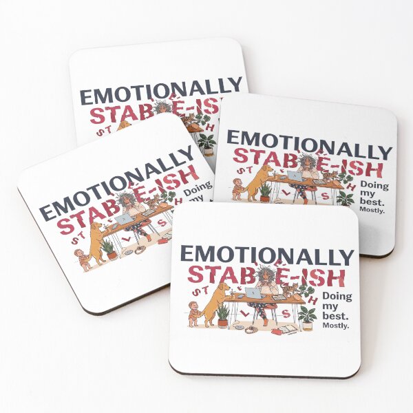 Item preview, Emotionally Stable-ish, Funny Mom Life, Relatable Working Mom, Cozy Home Office, Sarcastic Mental Health Gift designed and sold by justyna-s28.