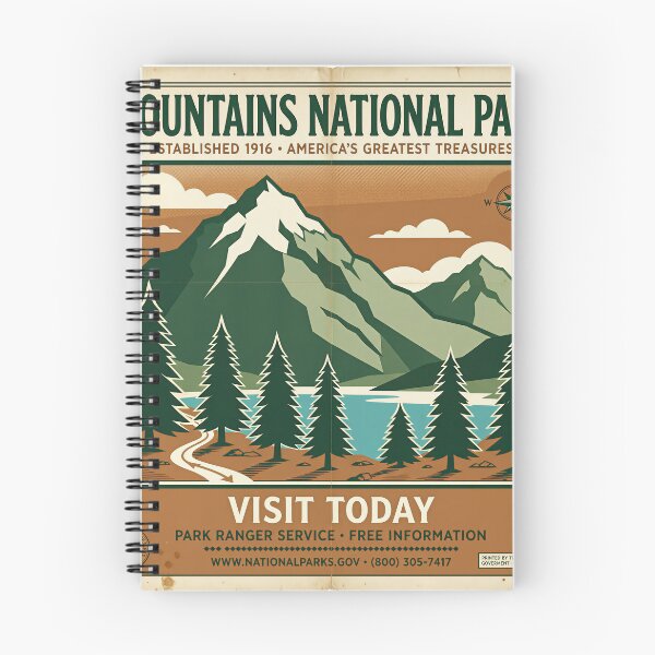 Item preview, Mountains National Park Vintage Travel Poster designed and sold by DIUMERI.