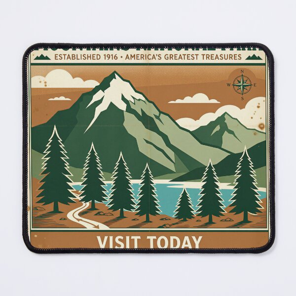 Item preview, Mountains National Park Vintage Travel Poster designed and sold by DIUMERI.