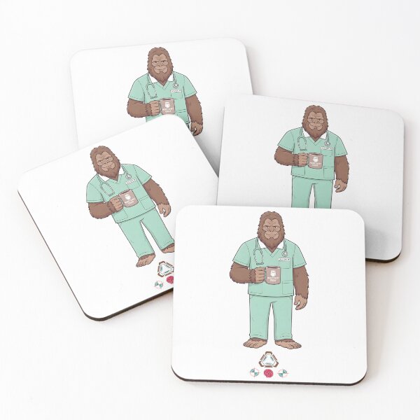 Item preview, Bigfoot Nurse "Night Shift Crew" - Funny Sasquatch RN Scrubs designed and sold by Whimsy Trail Co.