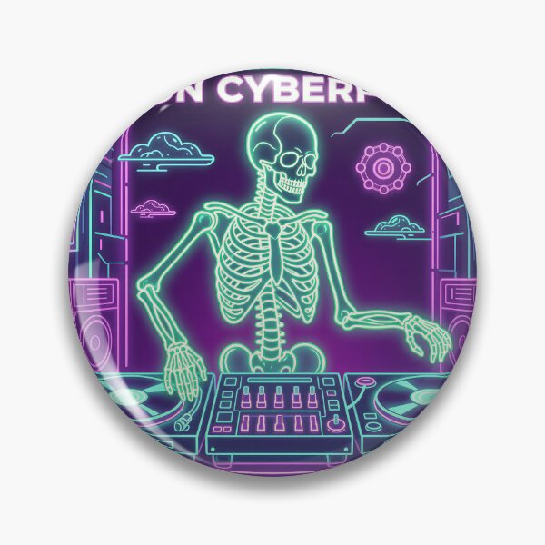 Item preview, Neon Skeleton DJ Cyberpunk Glowing Music designed and sold by DIUMERI.