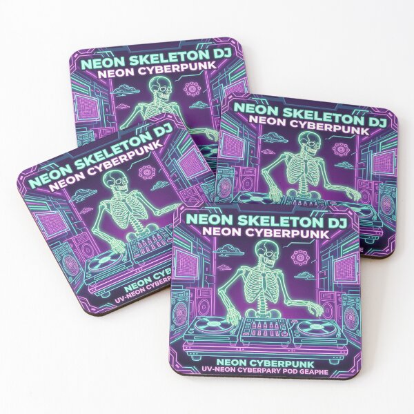 Item preview, Neon Skeleton DJ Cyberpunk Glowing Music designed and sold by DIUMERI.
