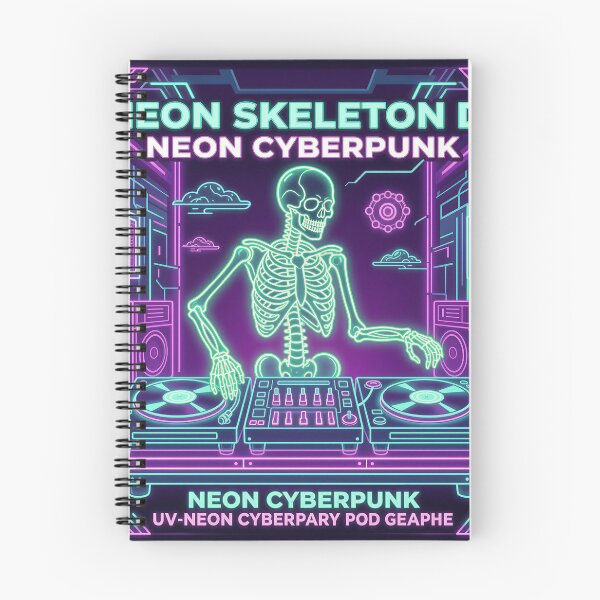 Item preview, Neon Skeleton DJ Cyberpunk Glowing Music designed and sold by DIUMERI.