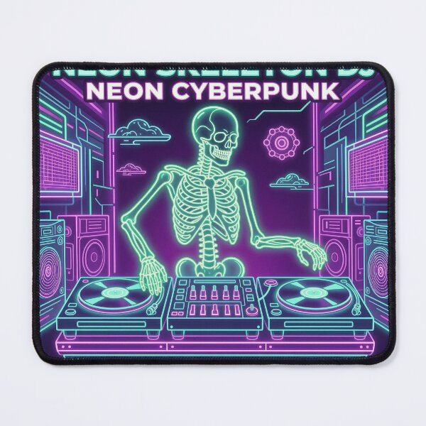 Item preview, Neon Skeleton DJ Cyberpunk Glowing Music designed and sold by DIUMERI.