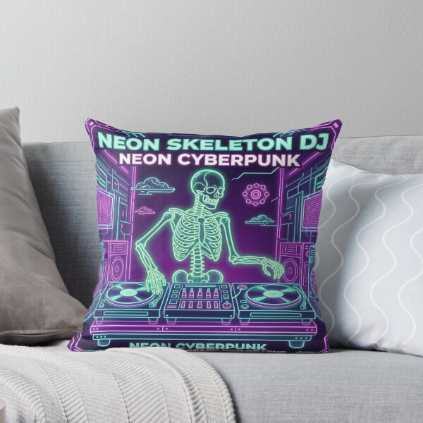 Item preview, Neon Skeleton DJ Cyberpunk Glowing Music designed and sold by DIUMERI.