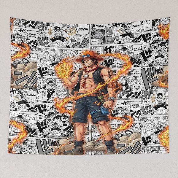 Item preview, One Piece Portgas D. Ace Fire Fist Wallpaper Aesthetic Anime Artwork designed and sold by Matt_Smith.