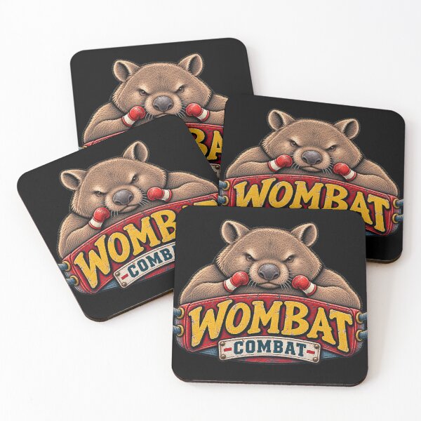 Item preview, Wombat Combat Funny Aussie Boxing Design designed and sold by EverclearDesign.
