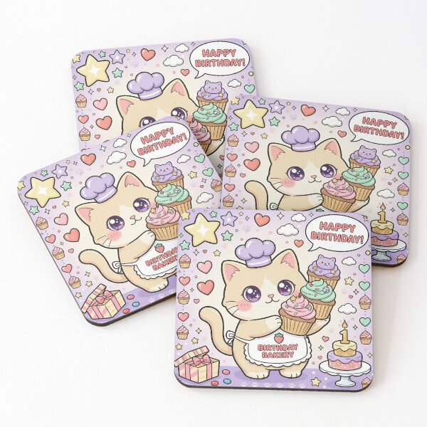 Item preview, Birthday Bakery Cat Pastel Kawaii designed and sold by DIUMERI.