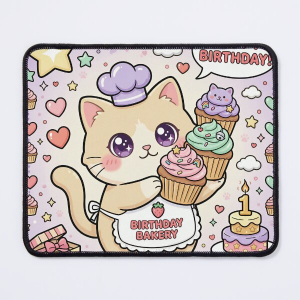 Item preview, Birthday Bakery Cat Pastel Kawaii designed and sold by DIUMERI.