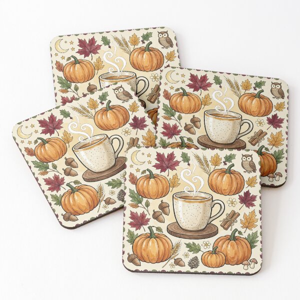 Item preview, Cozy Autumn Coffee Cottagecore Watercolor Art designed and sold by DIUMERI.
