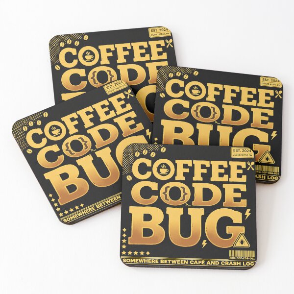 Item preview, Coffee Code Bug Bold Typography Tee designed and sold by DIUMERI.