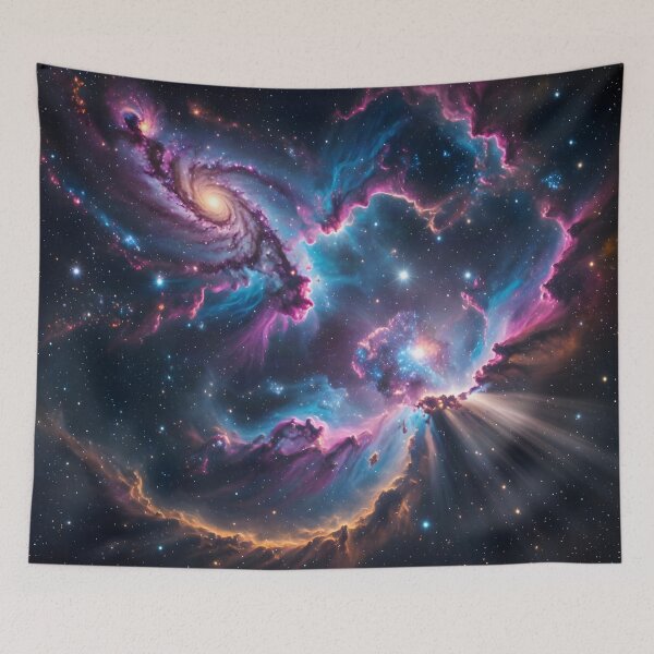 Item preview, Cosmic Nebula Galaxy Space Art | Pink Blue Cosmic Universe designed and sold by DreamyWallVibes.