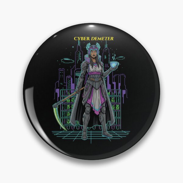 Item preview, Cyber Demeter - Neon Harvest Goddess | Futuristic Green Tech designed and sold by codex antique.