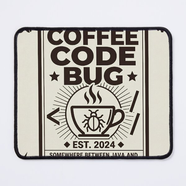 Item preview, Coffee Code Bug Bold Typography Print designed and sold by DIUMERI.