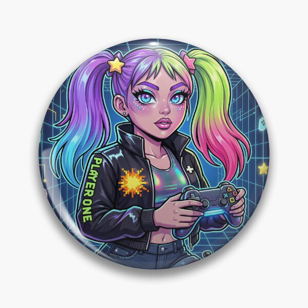 Item preview, Gamer Girl Energy Neon Cyberpunk Controller Art designed and sold by DIUMERI.