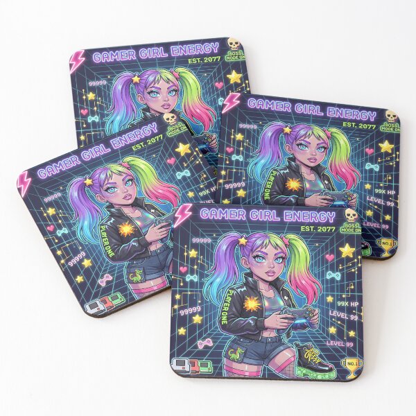 Item preview, Gamer Girl Energy Neon Cyberpunk Controller Art designed and sold by DIUMERI.