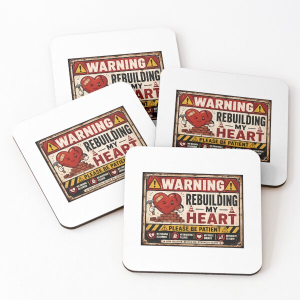 Item preview, Warning Rebuilding My Heart Funny Vintage Sign Self Care designed and sold by Sitred123.