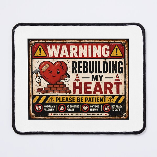 Item preview, Warning Rebuilding My Heart Funny Vintage Sign Self Care designed and sold by Sitred123.
