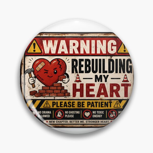 Item preview, Warning Rebuilding My Heart Funny Vintage Sign Self Care designed and sold by Sitred123.