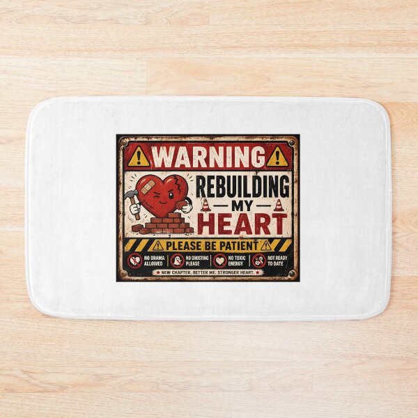 Item preview, Warning Rebuilding My Heart Funny Vintage Sign Self Care designed and sold by Sitred123.