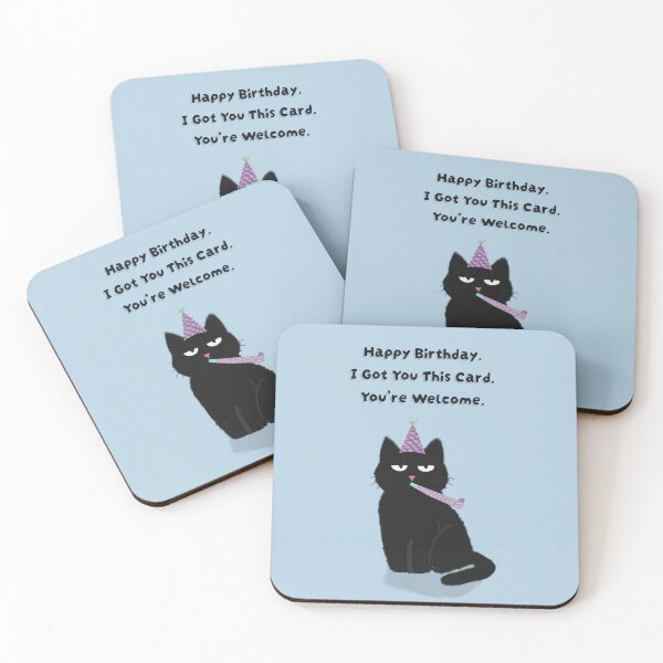 Item preview, Funny Sarcastic Black Cat Birthday Card designed and sold by MaggesticDesigns.