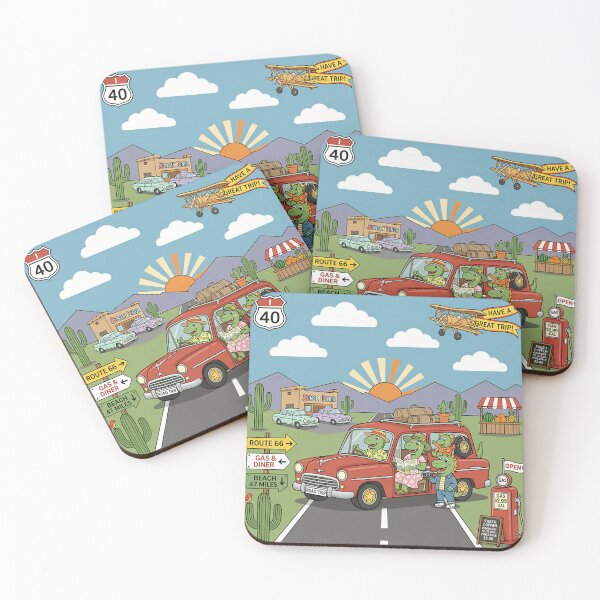 Item preview, Dino Family Road Trip Flat Vector designed and sold by DIUMERI.