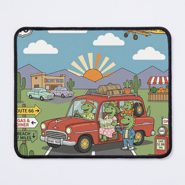 Item preview, Dino Family Road Trip Flat Vector designed and sold by DIUMERI.