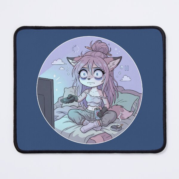 Item preview, Binge Watching Till Death Fox - Bed Rotting TV Marathon Chibi designed and sold by CaliLuminos.