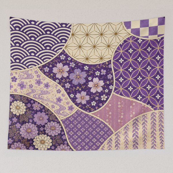 Item preview, Purple Harmony | Japanese Patchwork Pattern designed and sold by lbl-shop.